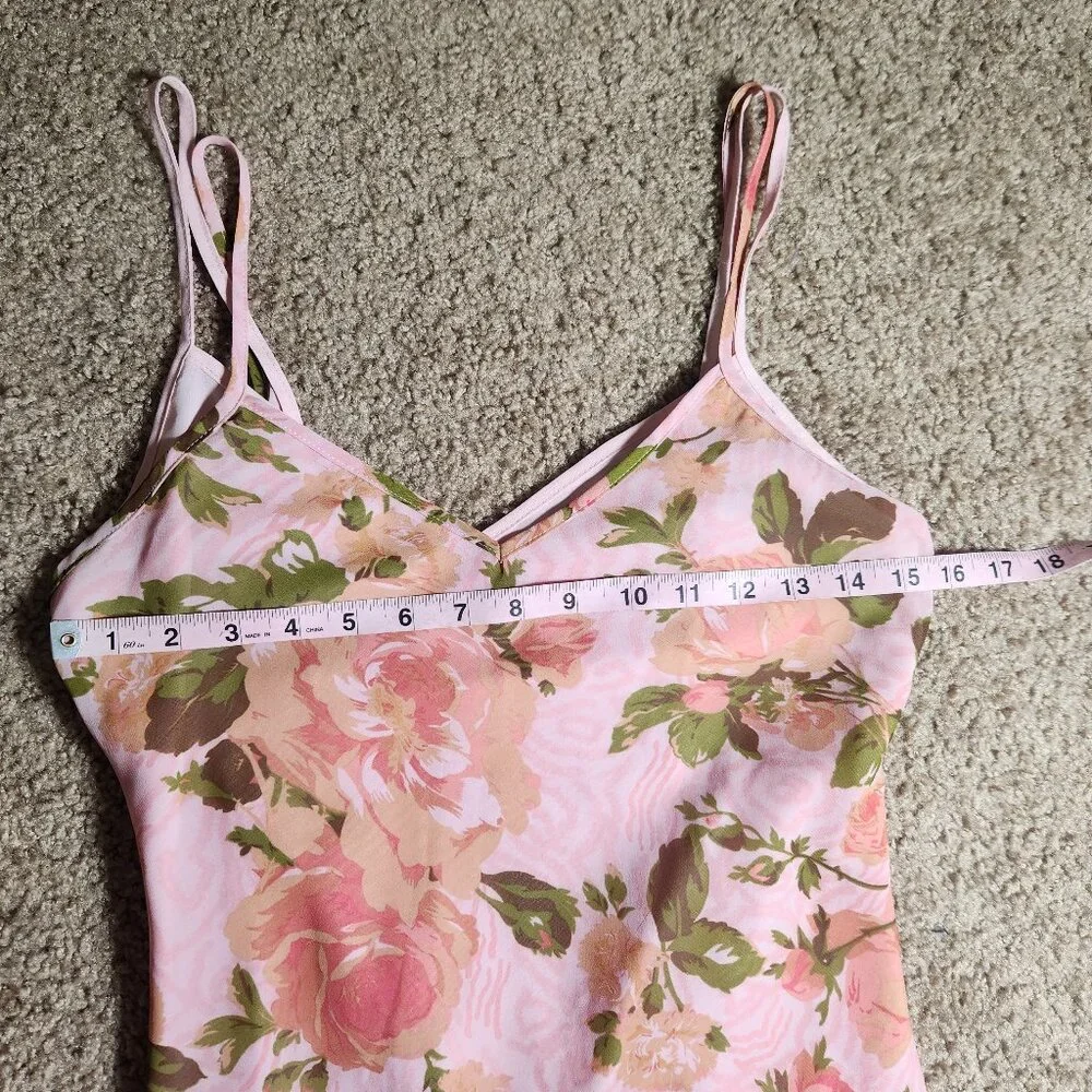 Betsey Johnson Vintage 90s Floral Rose Tori Pink Slip Dress Urban Outfit… - Picture 6 of 16